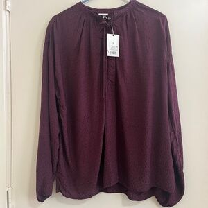 A New Day Women Boho-Chic Peasant Flowy Romantic Whimsigoth Relax Blouse Size XL